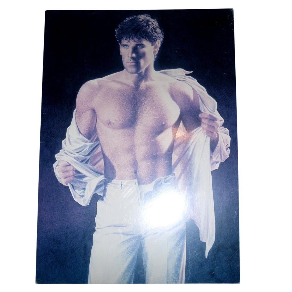 Vintage 1986 Nick Backes Mills College Starlets Muscular Male Greeting Card 80s‎